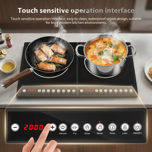 4400w double induction hob - double,