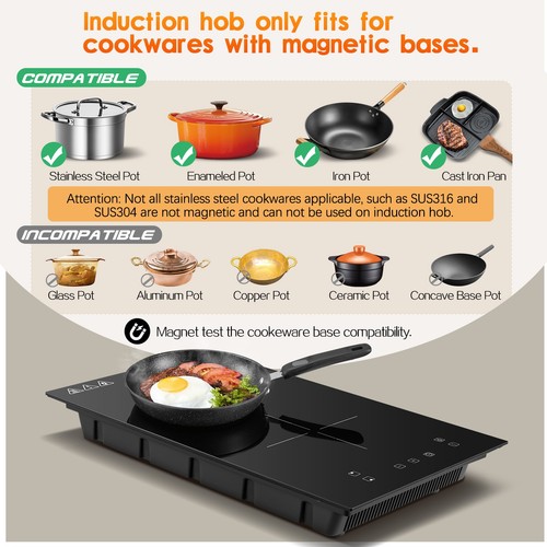 Double induction hob electric - induction, hob,