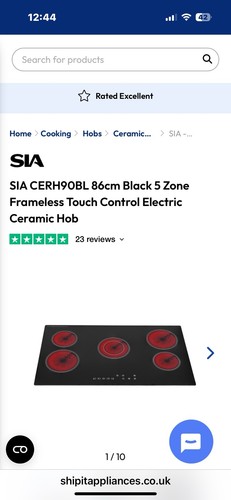 Sia cerh90bl 86cm black zone - sia, 5