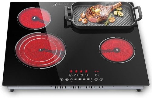 Ceramic zone electric hob - hob, w/