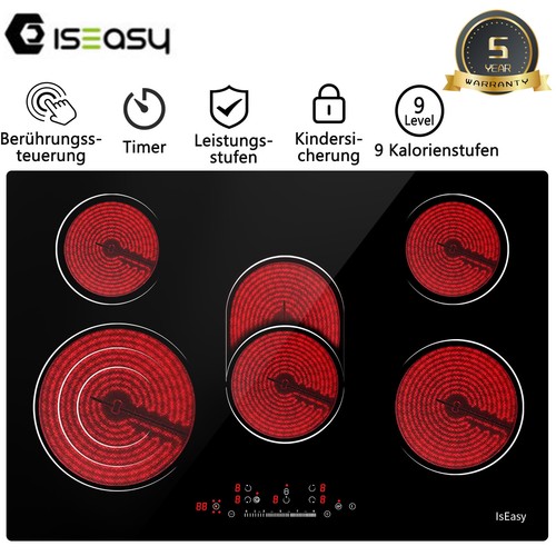 Electric ceramic hob - electric, 77cm