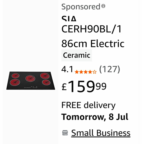 Sia cerh90bl zone electric - 5,