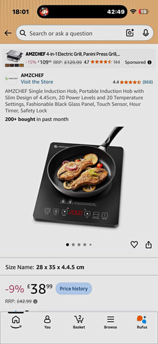 Amzchef single induction - single, hob